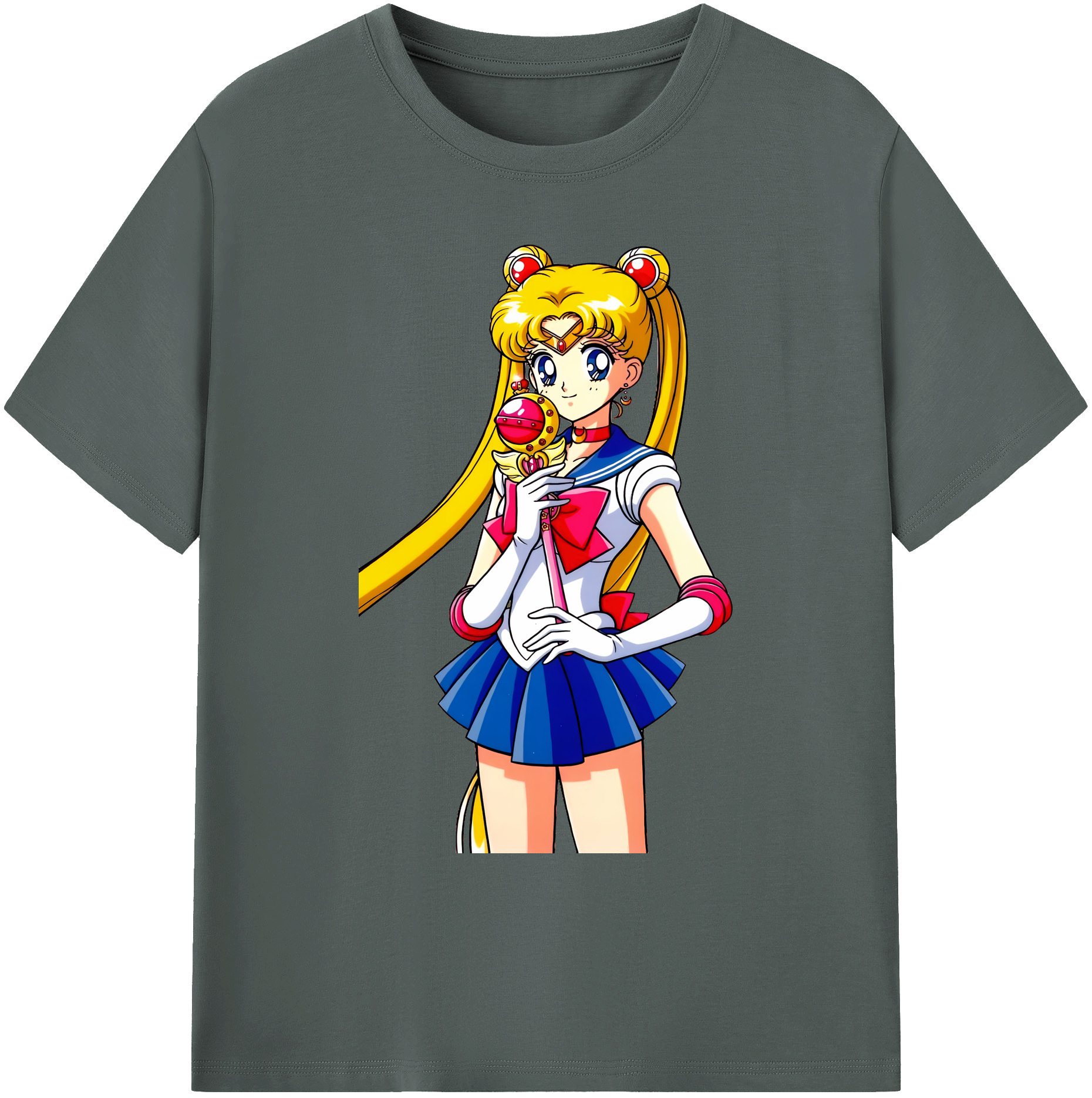 （画像用） 美少女戦士セーラームーン 月野 うさぎ つきの うさぎ Sailor Moon Tsukino Usagi 綿100％ メンズ半袖Tシャツ｜肌触りやわらか＆通気性